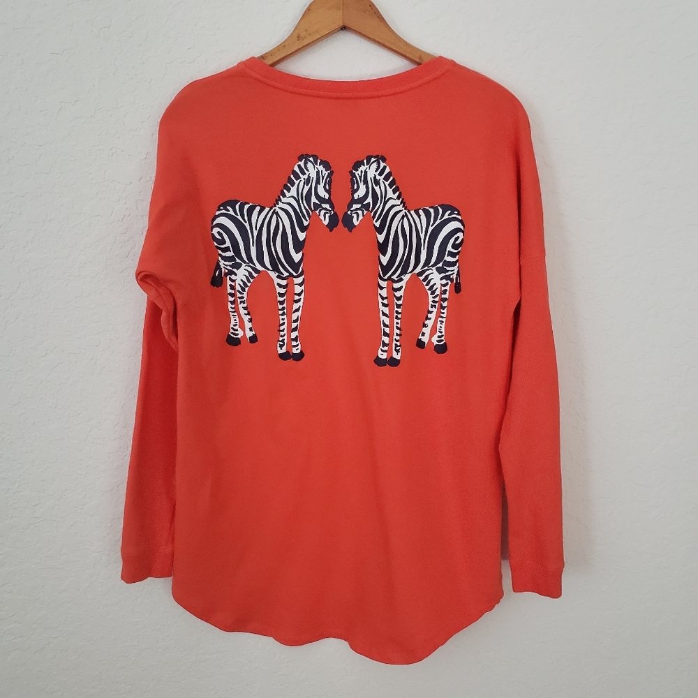 Zebra Graphics Crown & Ivy Oversized XS Orange Cotton